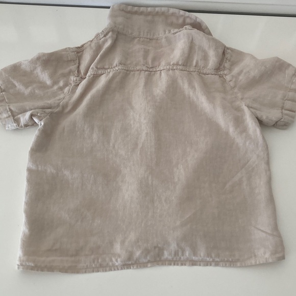 Mate the Label Logan Linen Top Boxy Button Down Short Sleeve Top Small - Picture 3 of 8